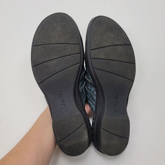 Blue Leather Clarks Mule - Picture 7 of 8